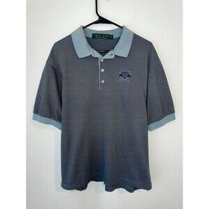 ROBERT BRYAN Vintage Men’s Polo Shirt Size Medium Striped Blue Made In USA